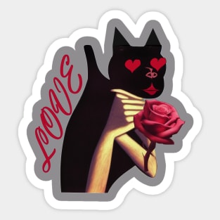 Cat and love Sticker